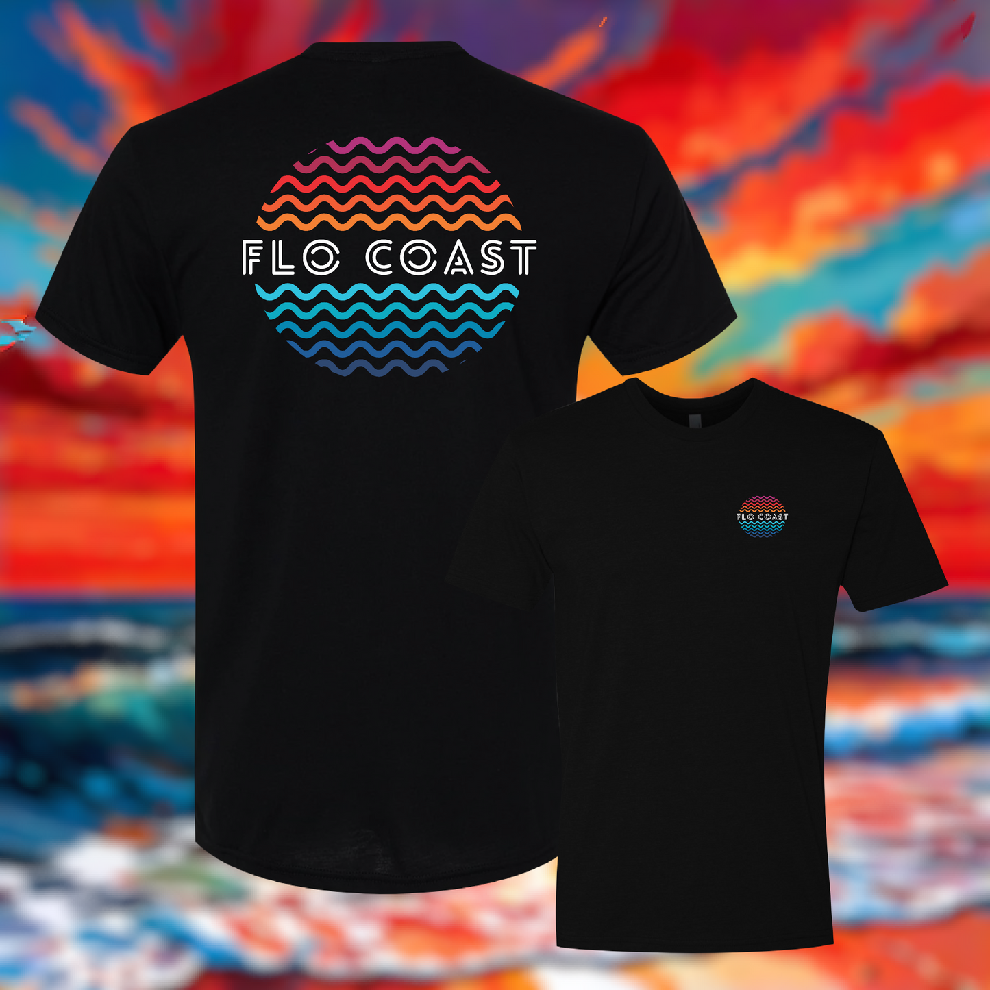 Sunset Waves Circle T-Shirt