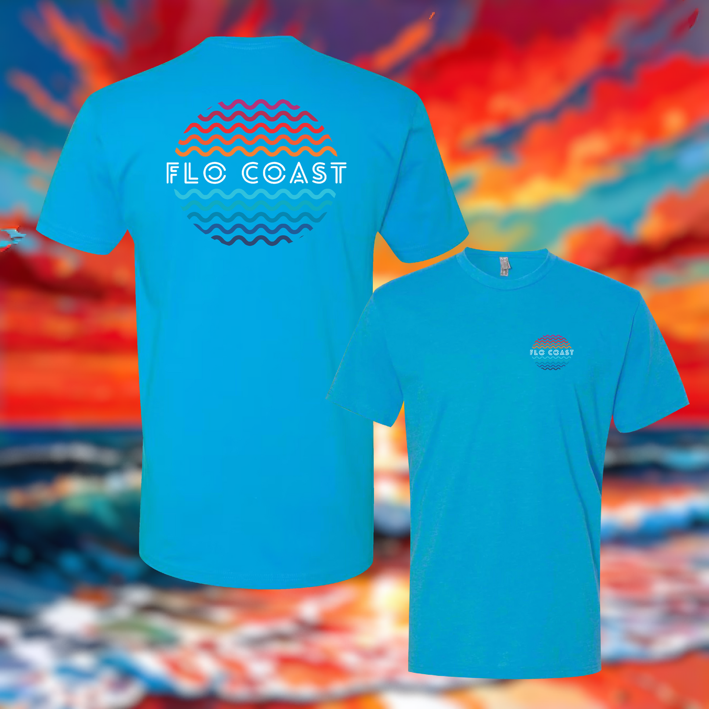 Sunset Waves Circle T-Shirt
