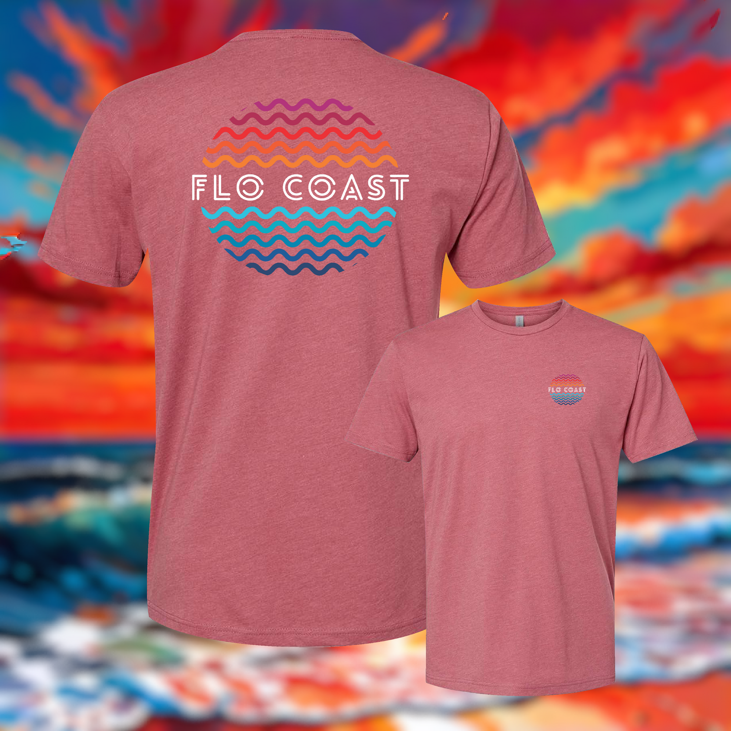 Sunset Waves Circle T-Shirt