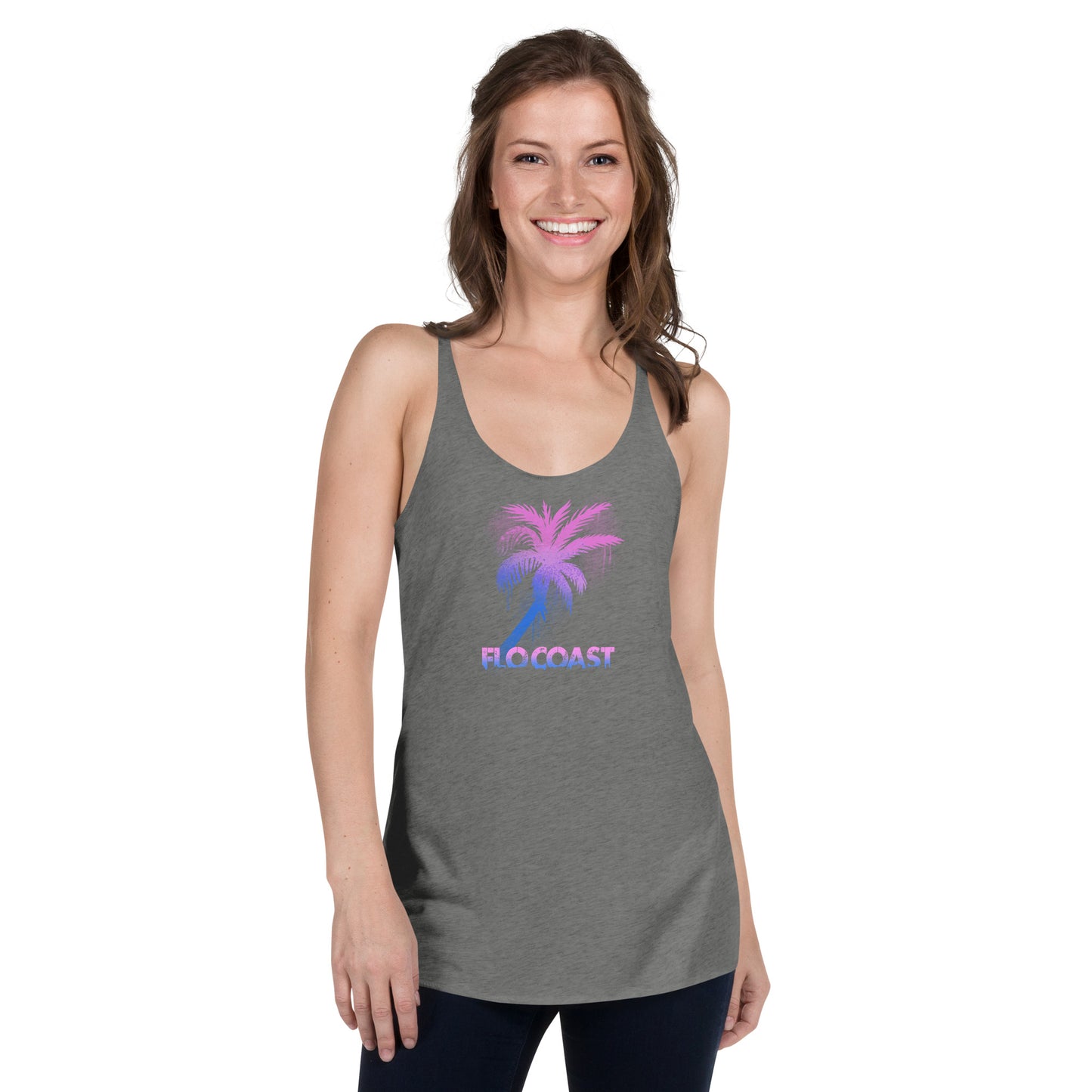 Women's Graffiti Palm Racerback Tank-Flo Coast Apparel