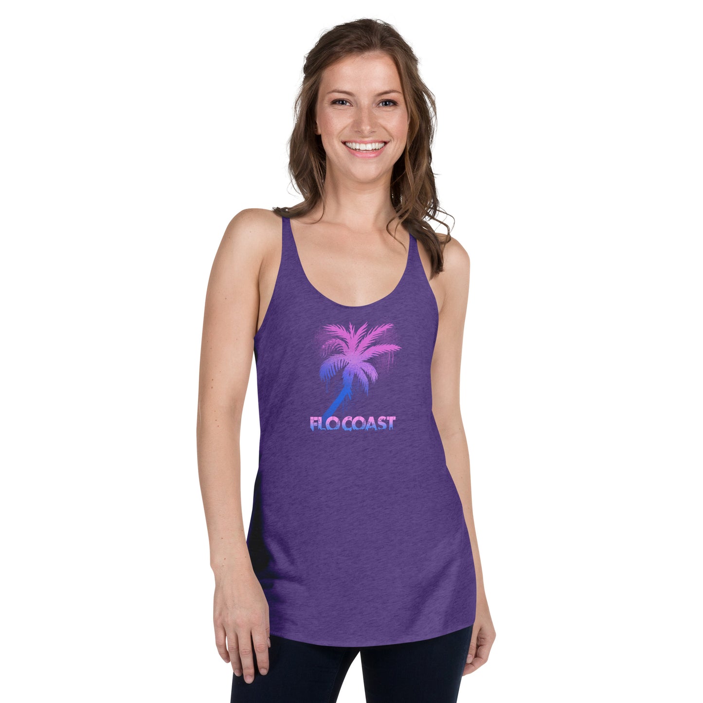 Women's Graffiti Palm Racerback Tank-Flo Coast Apparel