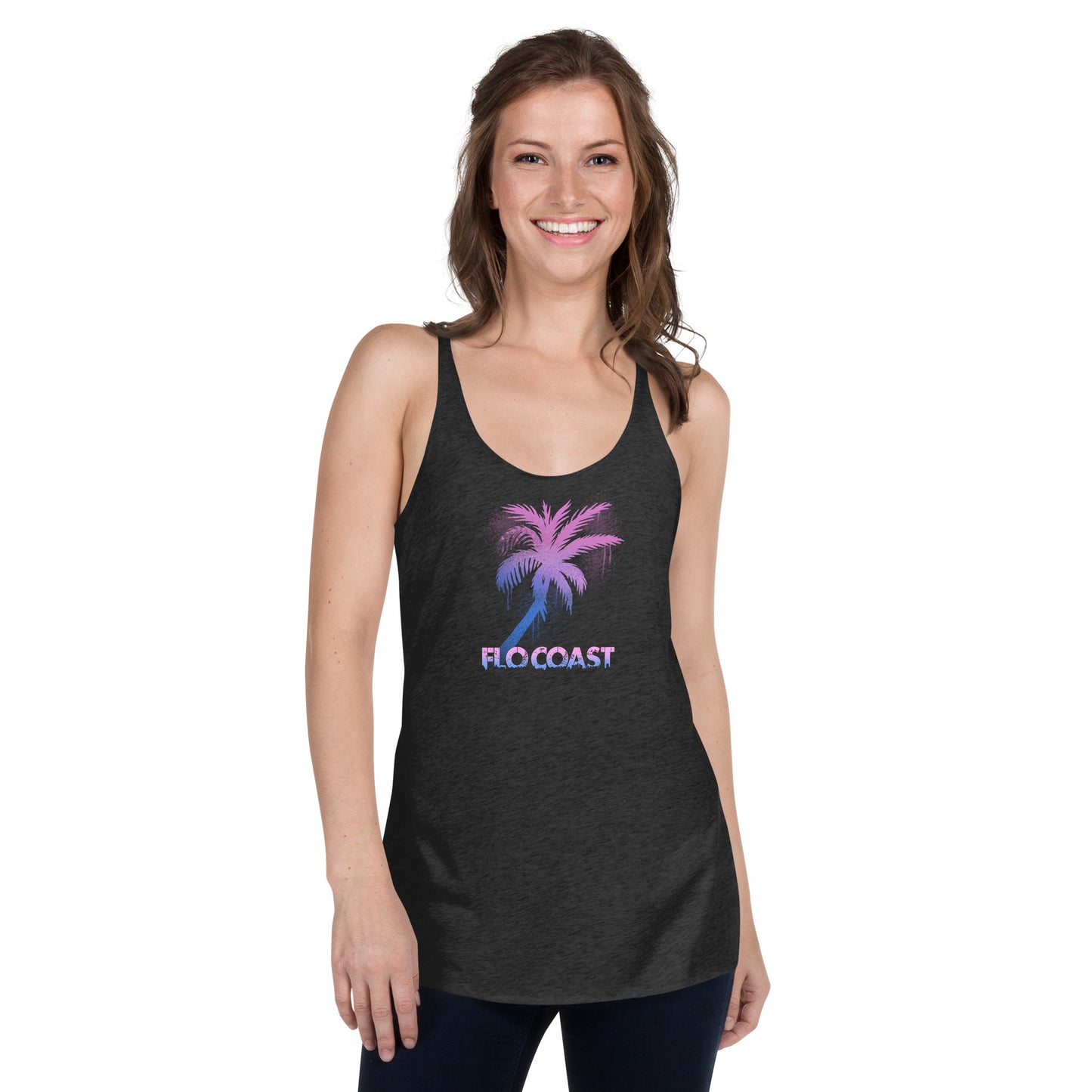 Women's Graffiti Palm Racerback Tank-Flo Coast Apparel