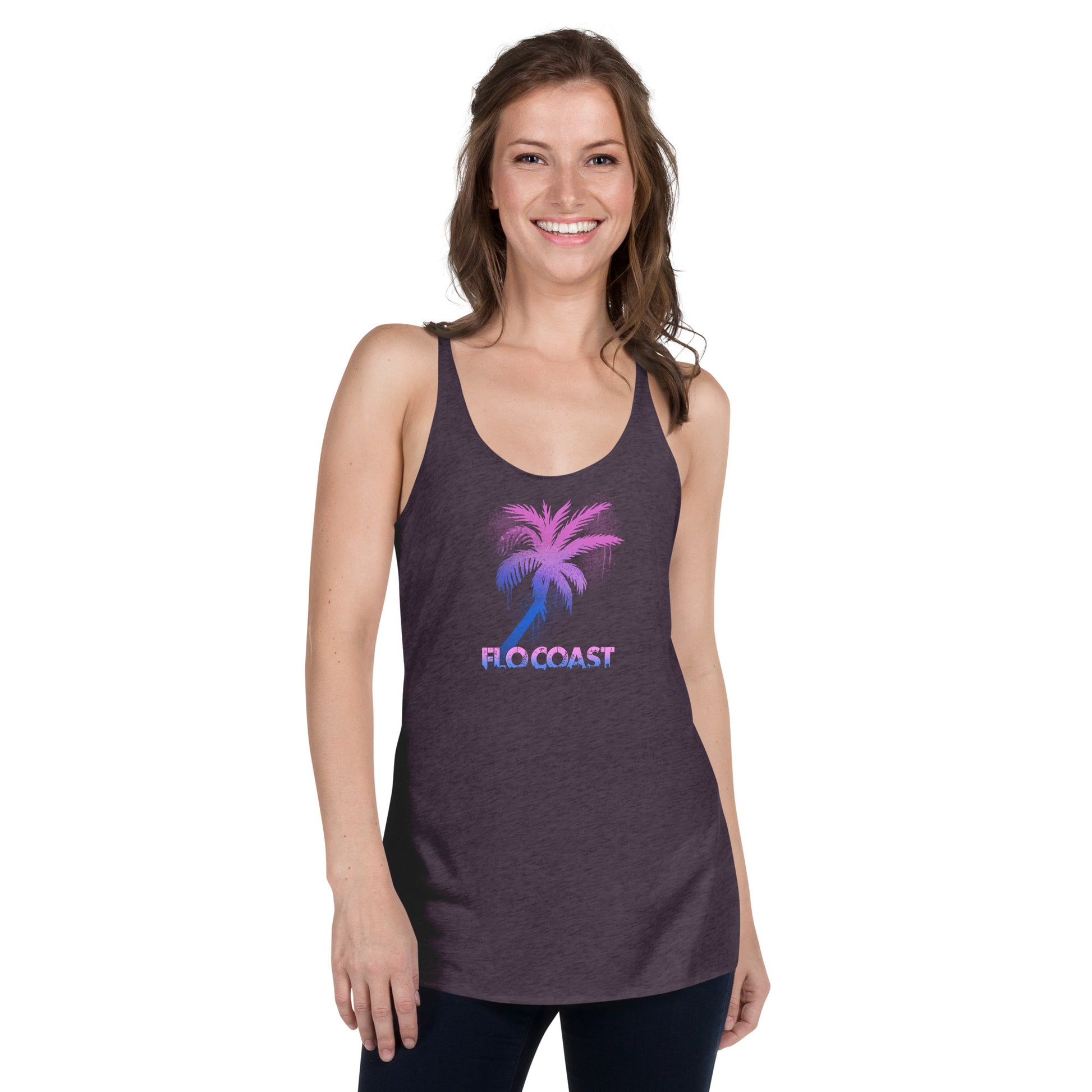 Women's Graffiti Palm Racerback Tank-Flo Coast Apparel